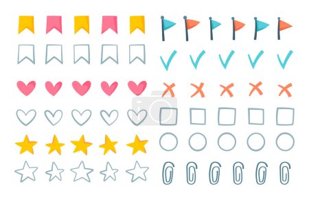Illustration for Vector illustration of a large set of icons. A set of cool, positive, hand-drawn stickers. - Royalty Free Image