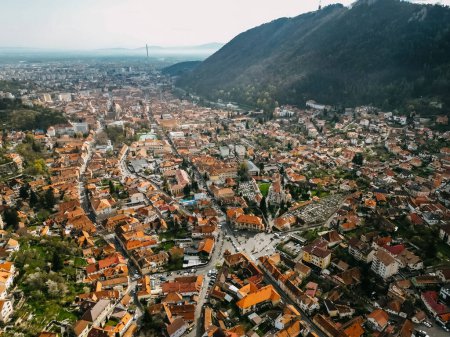 Photo for Top view over Brasov city, Romania. - Royalty Free Image