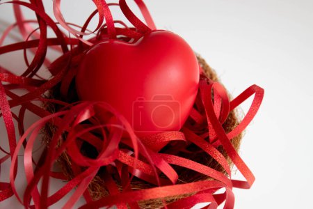 Photo for Sentimental feeling of love , sending red heart to the one you love - Royalty Free Image