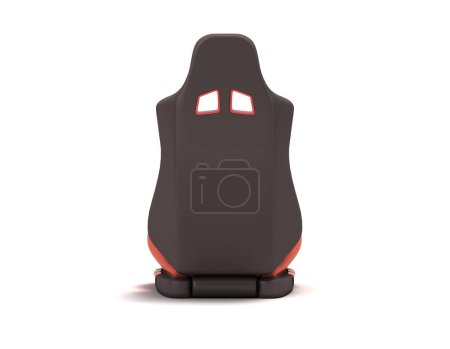 Photo for Sporty red automobile armchairs back view 3d illustration on a white background - Royalty Free Image