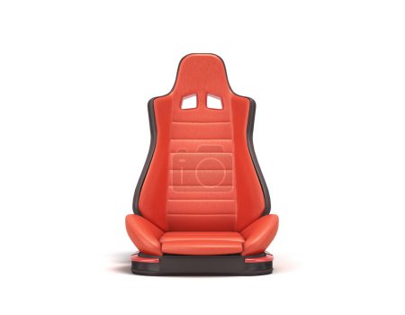 Photo for Sporty red automobile armchairs front view 3d illustration on a white background - Royalty Free Image