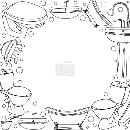 Ilustración de Round frame for text. Can be used for plumbing stores, advertising, catalogs, online design. Vector illustration - Imagen libre de derechos