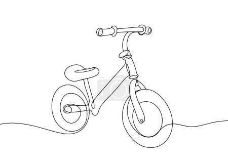 Runbike. Bicycle without pedals. European Bicycle Day. One line drawing for different uses. Vector illustration.