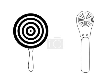 Illustration for Keratoscope. Ophthalmic medical instrument. World Keratoconus Day. One line drawing for different uses. Vector illustration. - Royalty Free Image