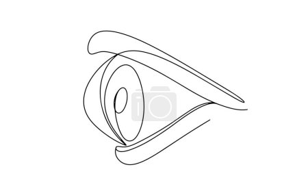 Deformation of the cornea of ??the eye. Keratoconus. World Keratoconus Day. One line drawing for different uses. Vector illustration.