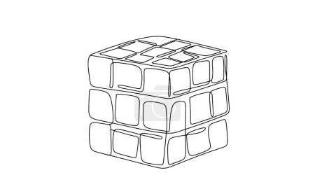 Cubo de Rubik para el desarrollo del pensamiento y la lógica. Día Mundial de la Lógica. Ilustración vectorial. Imágenes producidas sin el uso de ningún tipo de software de IA en cualquier etapa. 