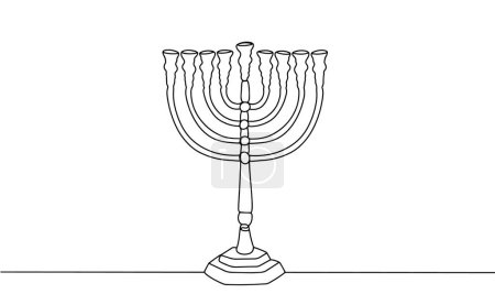 Illustration for Menorah. Seven-branched candlestick. Symbol of the Jews. International Holocaust Remembrance Day. Vector illustration. Images produced without the use of any form of AI software at any stage. - Royalty Free Image