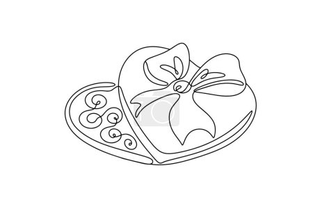  A set of sweets in a heart-shaped box. Valentine's Day. Vector illustration. Images produced without the use of any form of AI software at any stage. 