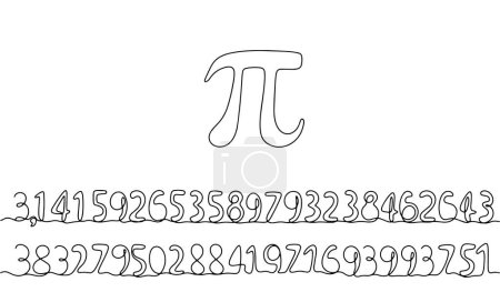 Illustration for Pi symbol and its meaning. A mathematical constant equal to the ratio of the circumference of a circle to its diameter. Images produced without the use of any form of AI software at any stage. - Royalty Free Image