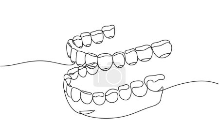 Aligners for the lower jaw. Transparent aligners for straightening teeth. World Oral Health Day. Vector illustration. Images produced without the use of any form of AI software at any stage. 