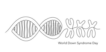 DNA-Molekül mit Trisomie. Drei Chromosomenpaare. Down-Syndrom. Genetische Störung. Vektorillustration. Bilder, die in jeder Phase ohne den Einsatz von KI-Software erstellt werden. 