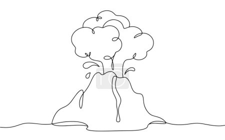 Ilustración de Erupción. El proceso de un volcán liberando desechos calientes, cenizas y magma. Un fenómeno natural. Ilustración vectorial. Imágenes producidas sin el uso de ningún tipo de software de IA en cualquier etapa. - Imagen libre de derechos