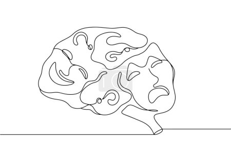 Le cerveau d'une personne avec des émotions opposées. Symbole du trouble bipolaire. Journée mondiale bipolaire. Illustration vectorielle. Images produites sans l'utilisation d'une quelconque forme de logiciel d'IA à tout moment. 