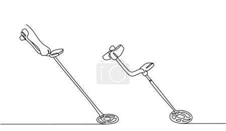 Illustration for Two isolated mine detectors on a white background. One mine detector is held by a sapper's hand. Vector. Images produced without the use of any form of AI software at any stage. - Royalty Free Image