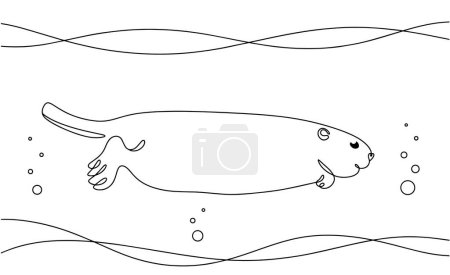 Cute beaver swims underwater. A rodent with a semi-aquatic lifestyle. International Beaver Day. Vector illustration. Images produced without the use of any form of AI software at any stage. 