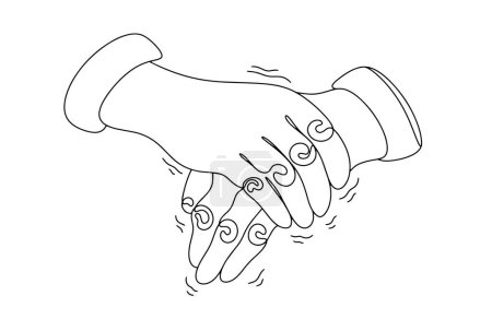 Las manos de un anciano yacen solas y tiemblan. Movimientos involuntarios como síntoma de la enfermedad de Parkinson. Vector aislado sobre fondo blanco. Día Mundial del Parkinson.