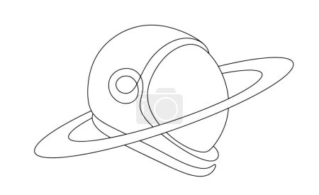 Téléchargez les illustrations : Anneau de la planète autour du casque de l'astronaute. Symbole du vol humain dans l'espace et des découvertes spatiales. Journée mondiale de l'aviation et de l'osmonautique. - en licence libre de droit