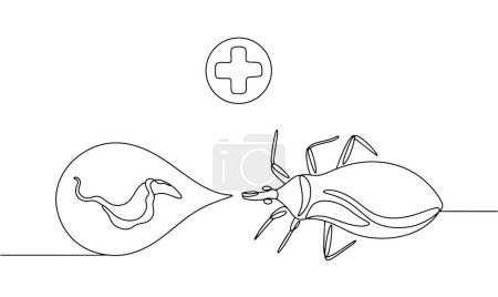 Triatomine Wanze, die die Chagas-Krankheit verursacht. Eine Infektion, die nach einem Wanzenbiss in den Blutkreislauf gelangt. Welttag der Chagas-Krankheit. 