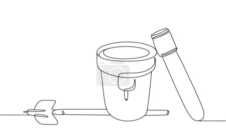 Illustration for Materials for taking medical tests. Container for urine, blood tube and swab brush. Taking care of your health. Vector illustration. - Royalty Free Image