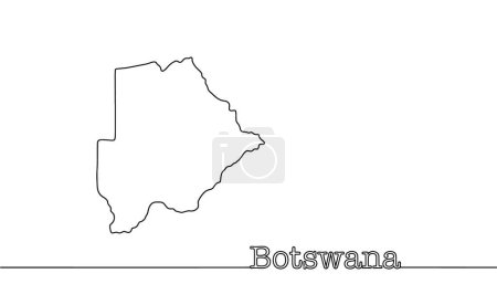 Silhouette der Staatsgrenzen Botsuanas. Unabhängiger Staat in Südafrika. Vektorillustration.