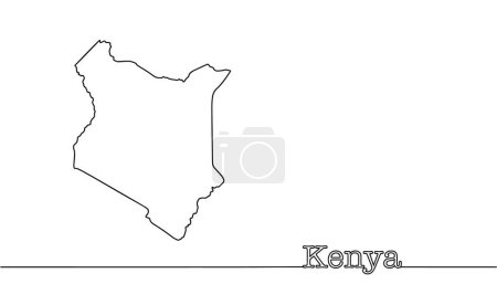 Mapa de la República de Kenya. Estado independiente en África Oriental. Ilustración vectorial.