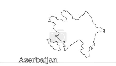 Illustration for Azerbaijan. Republic located in Asia. Map of the country. Geographical outline. Vector illustration. - Royalty Free Image