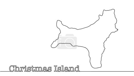 Outlines of the borders of Christmas Island. A small island in the Indian Ocean. 