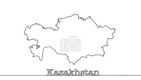 Téléchargez les illustrations : Une carte simple dessinée à la main de la République du Kazakhstan. Vecteur isolé pour différentes utilisations. - en licence libre de droit