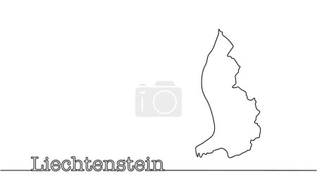 Ilustración de Silueta de las fronteras estatales del Principado de Liechtenstein. Un pequeño estado situado en Europa central. Ilustración simple vector. - Imagen libre de derechos