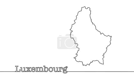 Carte du Grand-Duché de Luxembourg. Etat en Europe de l'Ouest. Illustration dessinée à la main pour différentes utilisations.