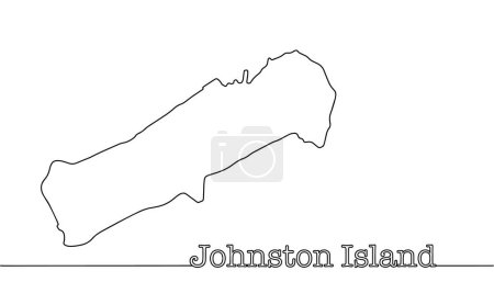 Johnson Island in the North Pacific Ocean. Isolated vector on white background. Boundaries of Johnson Island.