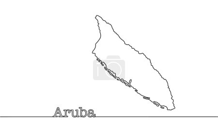 The national borders of Aruba are drawn with a continuous black line. Geographic map for different types of uses. Vector illustration.
