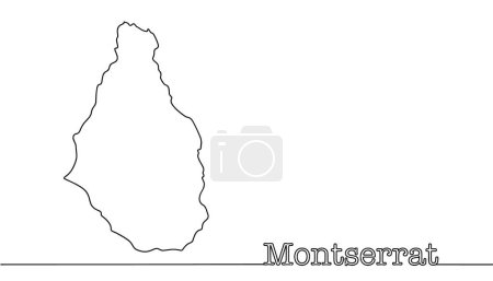 State borders of Montserrat. An overseas territory of Great Britain, located on the island of the same name. A simple hand-drawn map.
