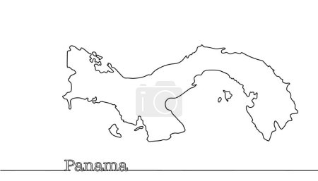 Hand-drawn map of Panama's state borders. Country in Central America. Vector illustration in the form of a simple geographical map.