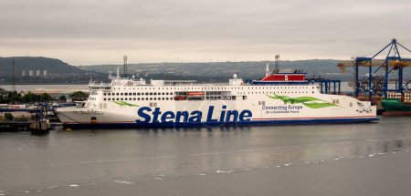 Photo for Belfast, Northern Ireland, UK. 7 June 2023. Stena Line ferry alongside port of Belfast northern Ireland.  The Stena Emblla. - Royalty Free Image
