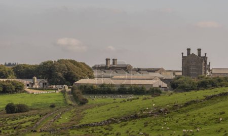 Photo for Princetown, Dartmoor, Devon, England, UK.  4th September 2023. Farm attached the the Dartmoor prison with prison building in the background at Princetown, Devon, UK - Royalty Free Image