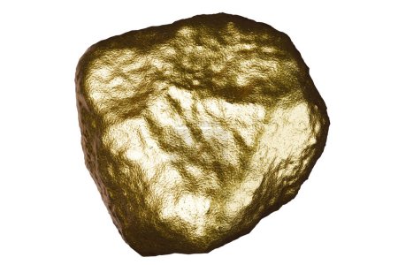 Photo for Golden stone on white background isolated close up, gold nugget, yellow metal rocks samples texture, gold mine, gold ore, group of shiny golden lumps, rough natural mineral gold chunk - Royalty Free Image