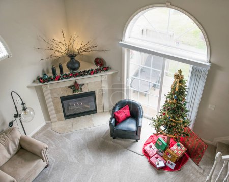 Foto de Esquina interior de Navidad desde Loft View - Imagen libre de derechos