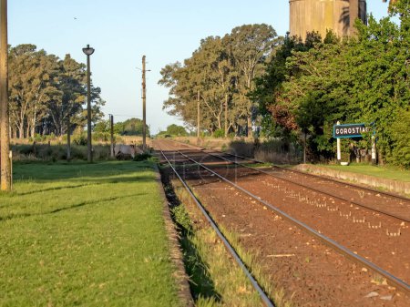 Photo for Railway tracks in sunny day - Royalty Free Image