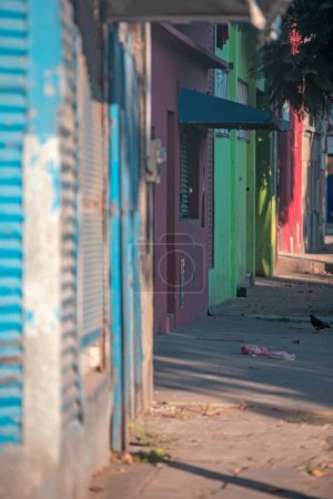 Photo for BUENOS AIRES, ARGENTINA - April 13, 2022: Old buildings in La Boca - Royalty Free Image