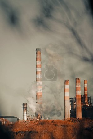 Photo for Industrial landscape with a smoke - Royalty Free Image