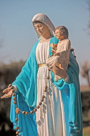 Photo for Statue of the Virgin Mary with Jesus - Royalty Free Image