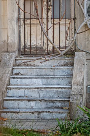 Photo for Old wooden door gate and stairs - Royalty Free Image