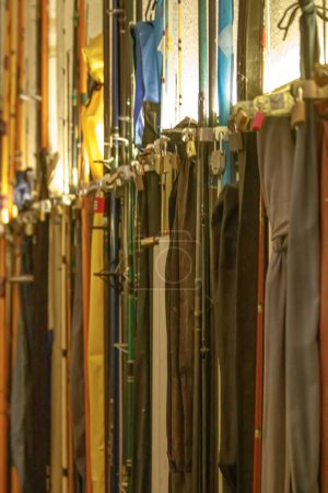 Photo for Clothes hanging on a hanger in a store. - Royalty Free Image