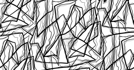 Ilustración de Vector monochrome pattern with doodle scratches. Trendy texture with black marker strokes on a white background. Chaotic background for fabrics, wallpaper and wrapping paper. - Imagen libre de derechos