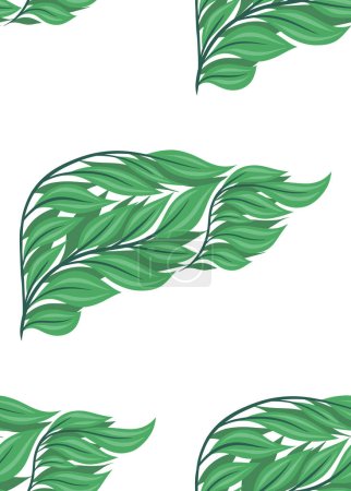 Ilustración de Patrón sin costura vectorial con hígado humano sano de hojas sobre fondo blanco. Textura con órgano interno de un vegetariano. Trasplante de órganos sanos. Fondo para fondo de pantalla - Imagen libre de derechos