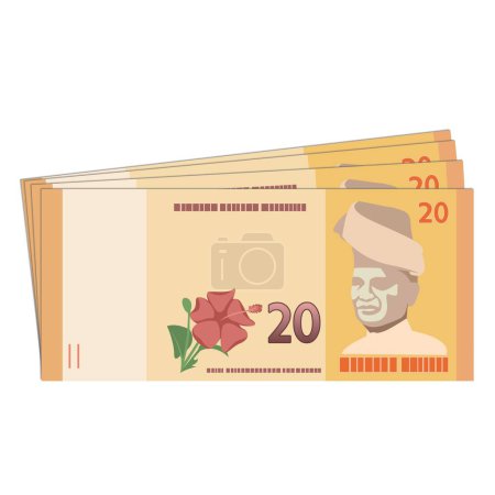 Currency of Malaysia banknote paper money cash twenty Ringgit Malaysia, 20 MYR, RM20