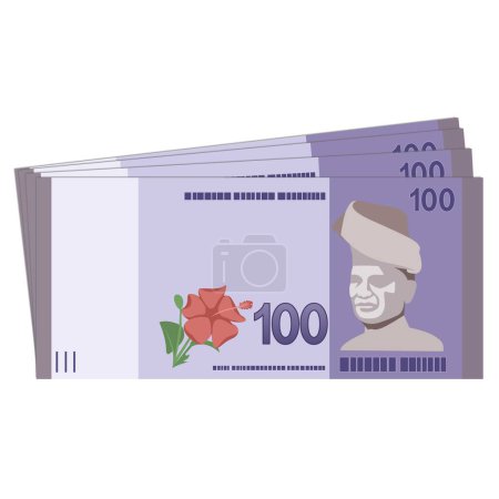 Währung der malaysischen Banknote Papiergeld Bargeld hundert Ringgit Malaysia, 100 MYR, RM100