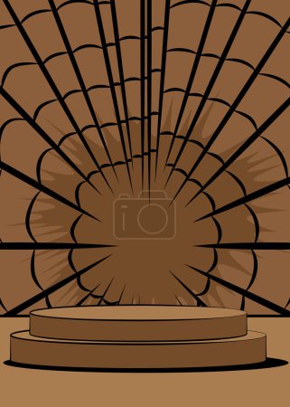 Ilustración de Comic Book abstract podium stage platform. Comics product scene pedestal for mockup presentation. Vector illustration vintage texture, background. - Imagen libre de derechos