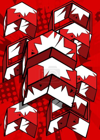 Illustration for Red Comic book arrow background poster. Comics abstract Symbol. Retro pop art Direction Sign. - Royalty Free Image